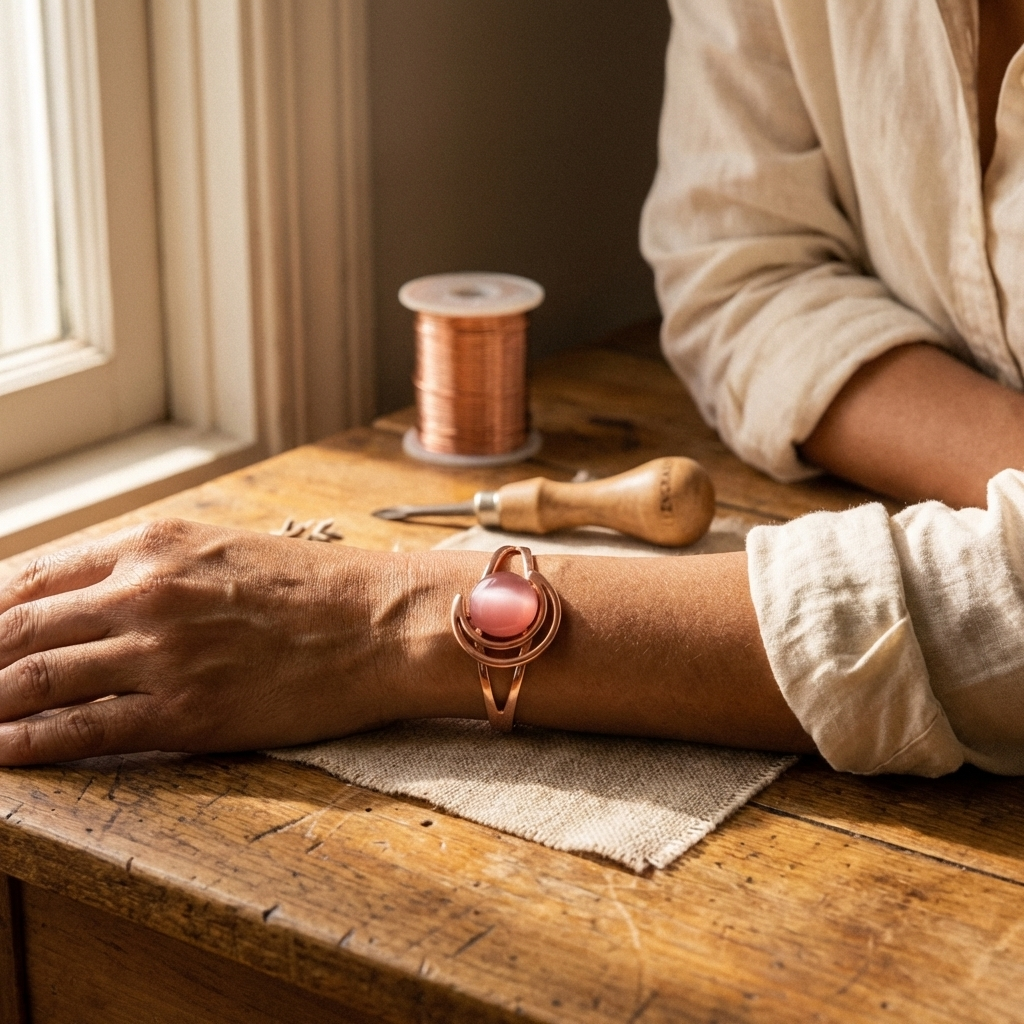 Sphäre Rosé – Kupferarmband