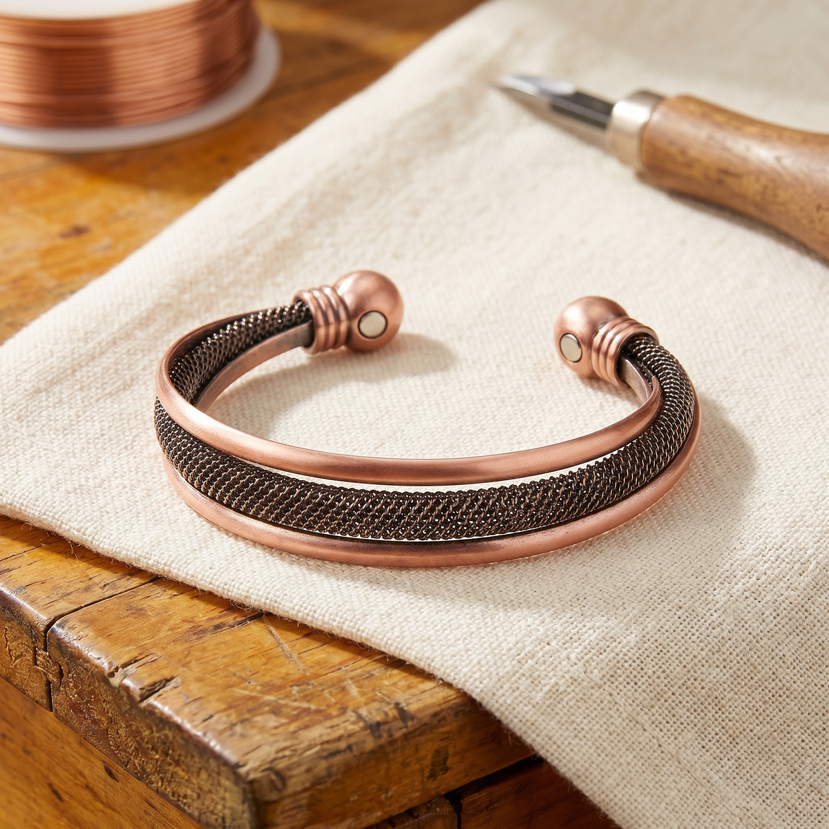 Steinmal – Kupferarmband
