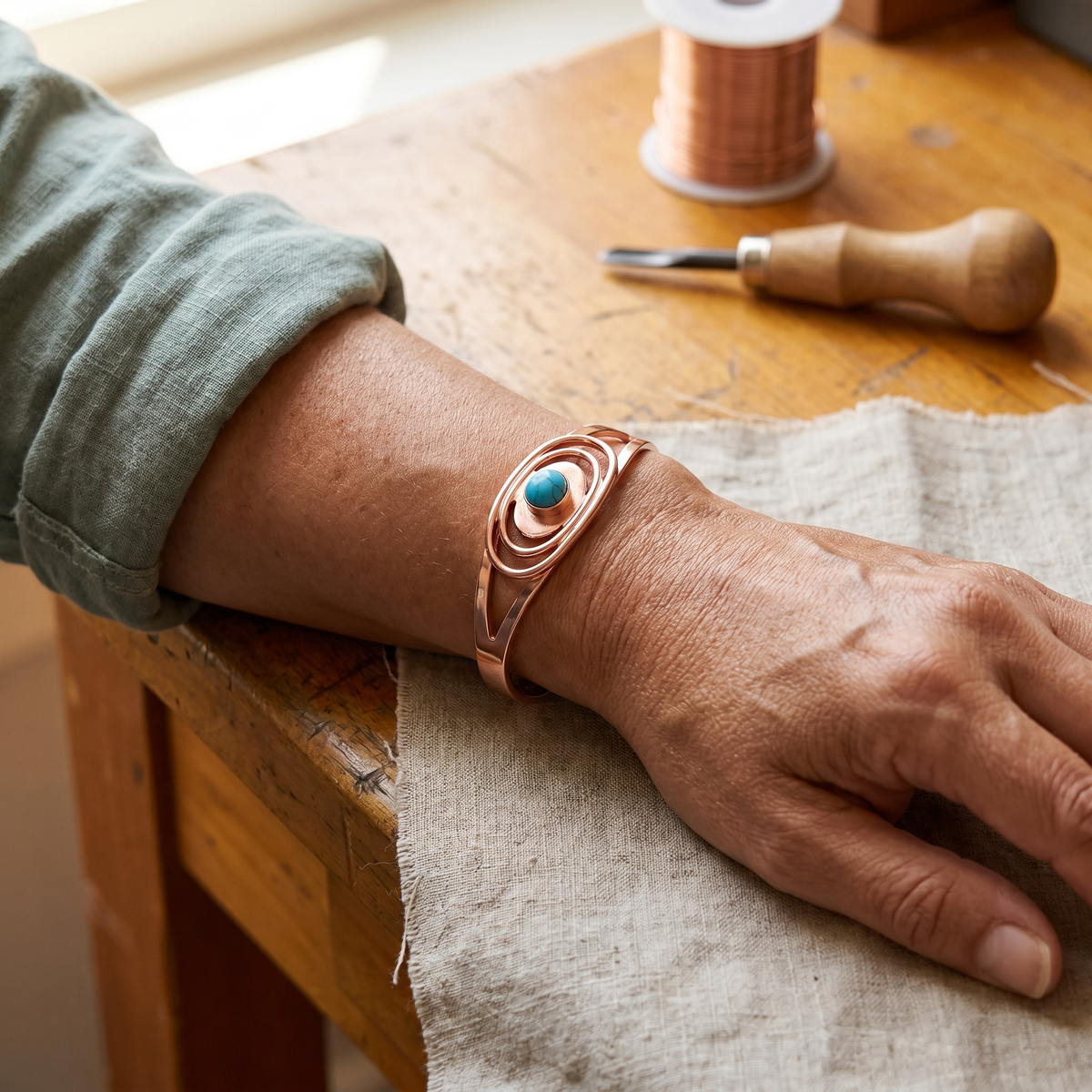 Riedgras – Kupferarmband