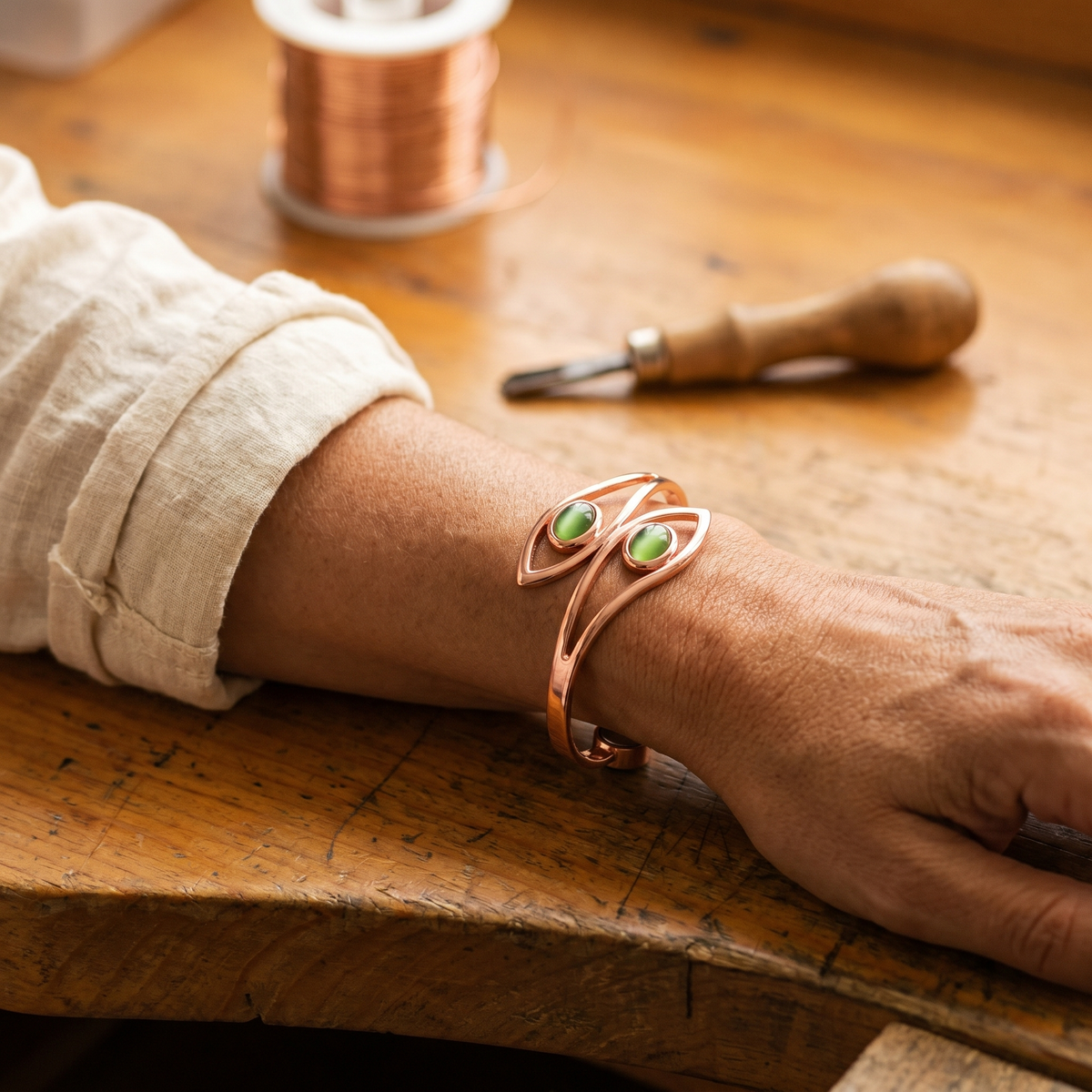 Opal – Kupferarmband