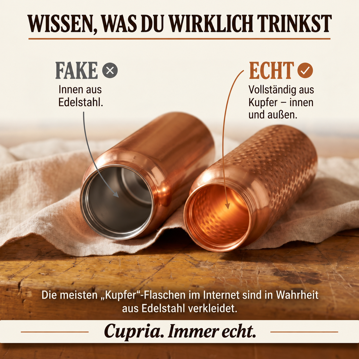 Kupfer-Trinkflasche