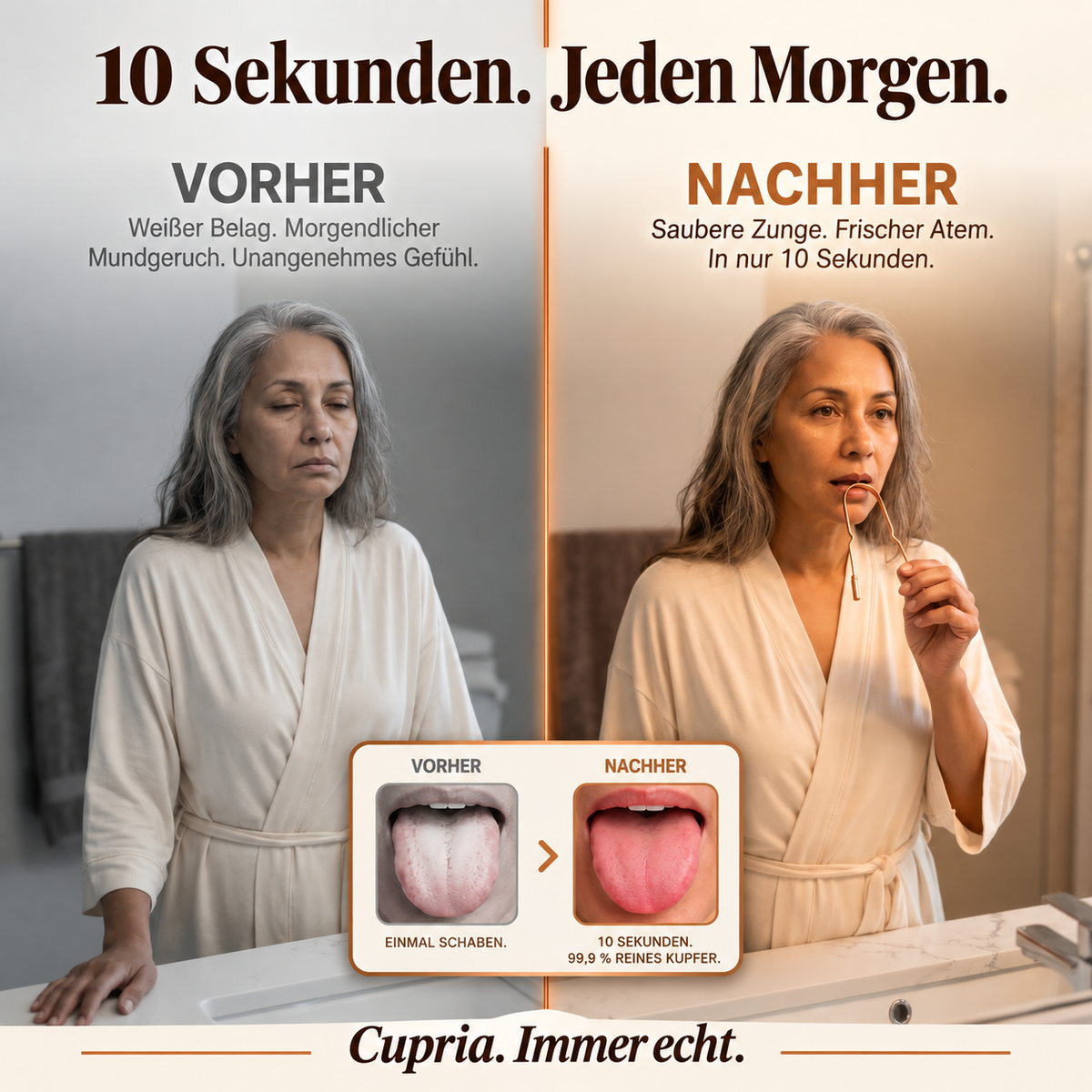 Kupfer-Zungenreiniger