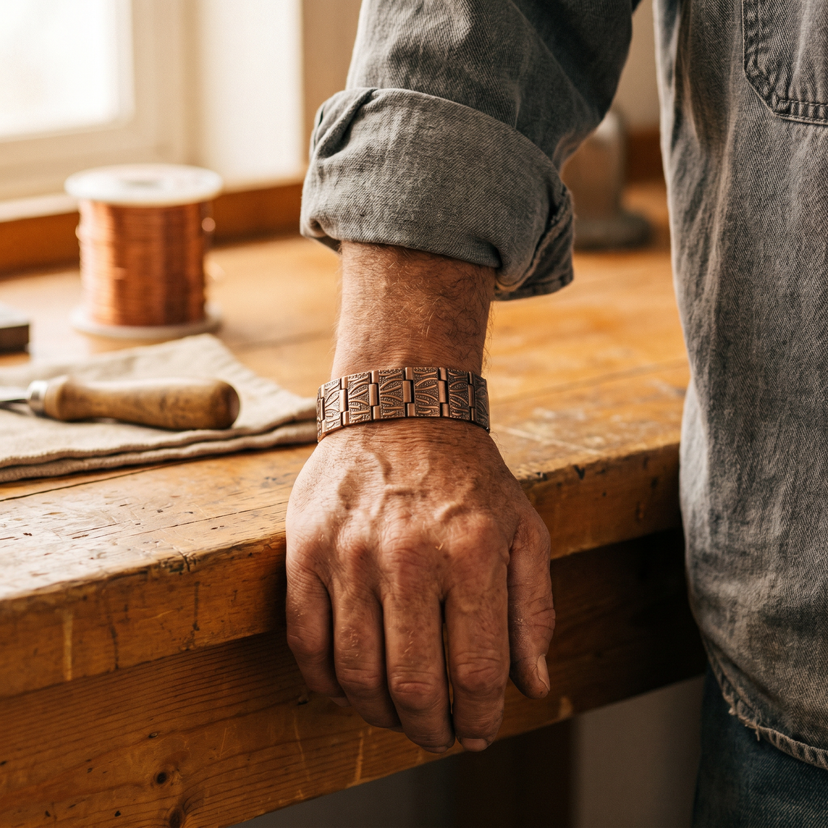 Granit – Kupferarmband