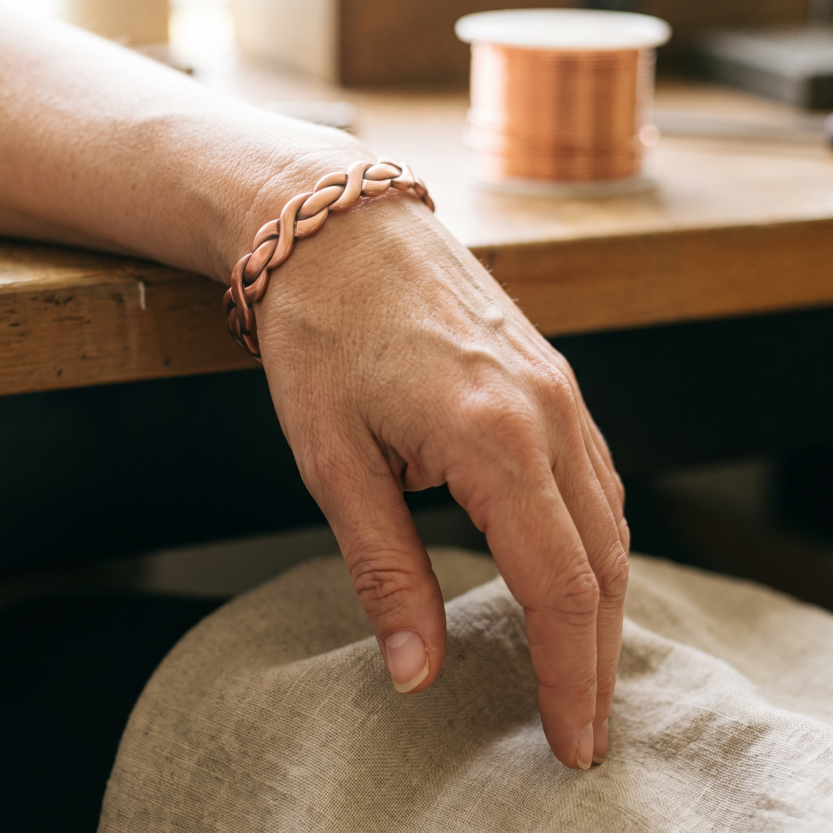 Webstuhl – Kupferarmband